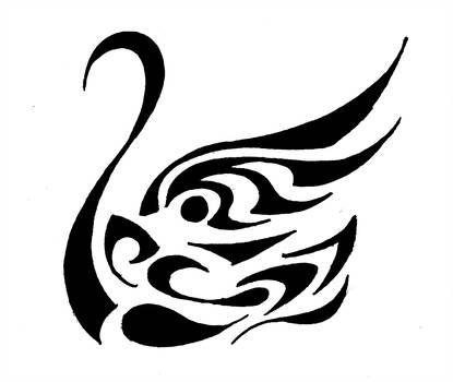 415x350 Swan Tattoo Design - Swan Tattoo Drawing