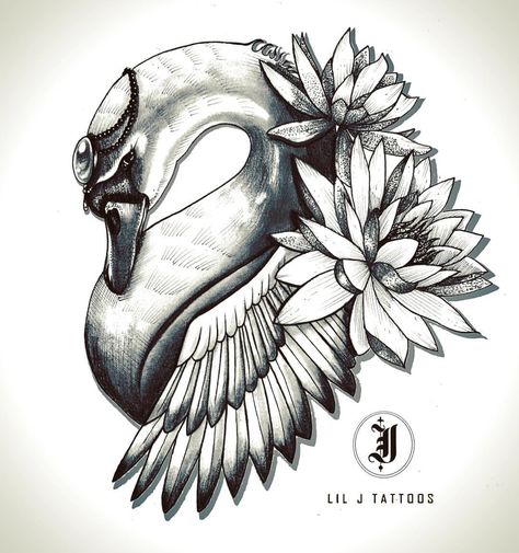474x505 Swan Tattoo Design - Swan Tattoo Drawing