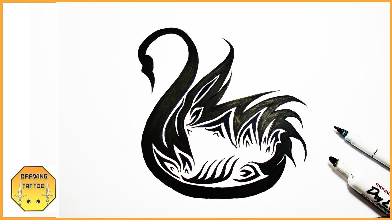 1280x720 Swan Tattoo Design Drawing How - Swan Tattoo Drawing