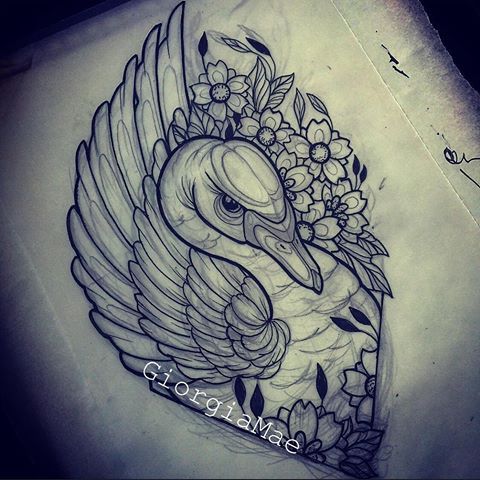 480x480 Afbeeldingsresultaat Voor Neo Traditional Black Swan Tattoo Neo - Swan Tattoo Drawing