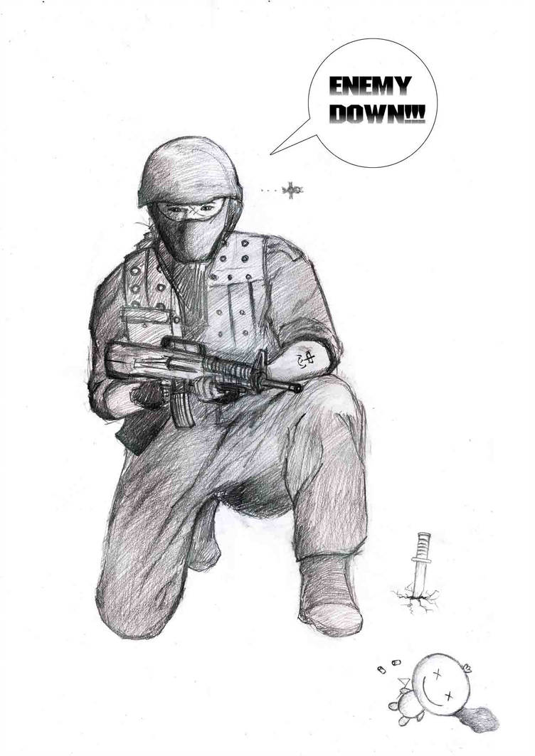 752x1063 Life Drawing Of Swat Guy - Swat Drawing