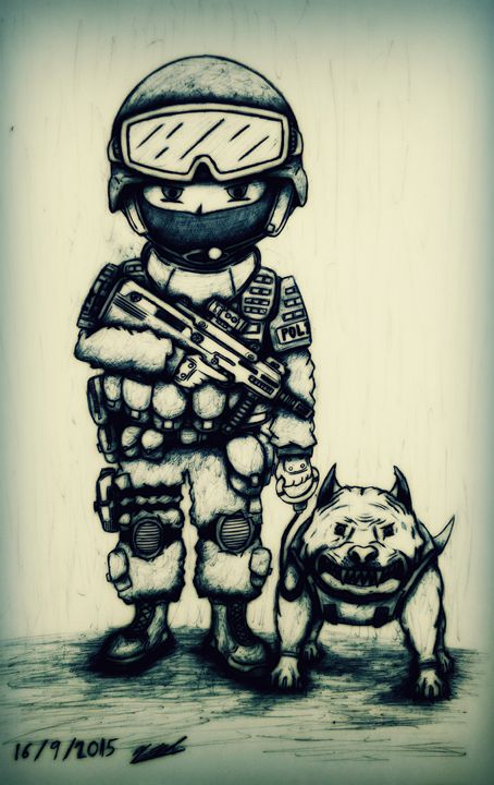 454x720 Swat And Angry Dog - Swat Drawing