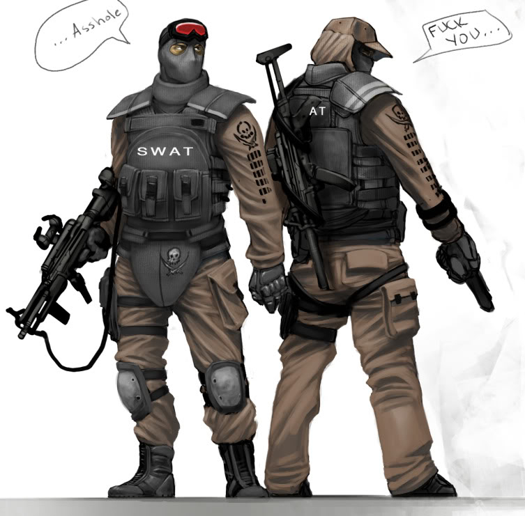 753x741 team player - Swat Team Drawing