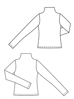 300x400 o! jolly! crafting fashion modifying commercial sewing patterns - Sweater Technical Drawing