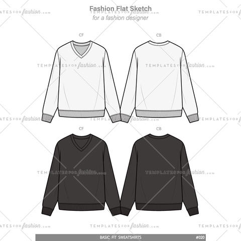 480x480 Products Tagged Sweater Templates For Fashion - Sweater Technical Drawing