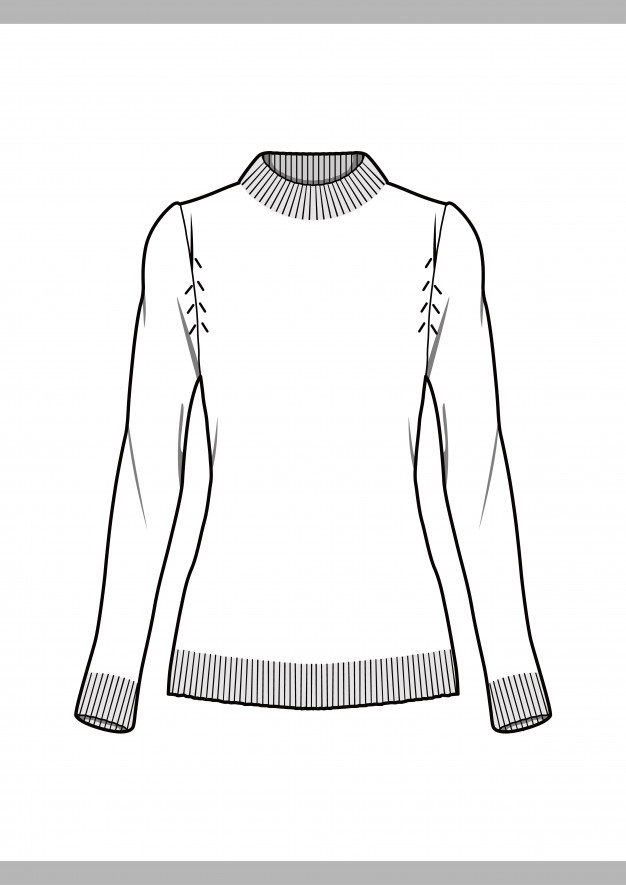 Sweater Technical Drawing at PaintingValley.com | Explore collection of ...