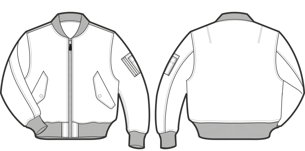 1000x497 jacket technical drawing - Sweater Technical Drawing
