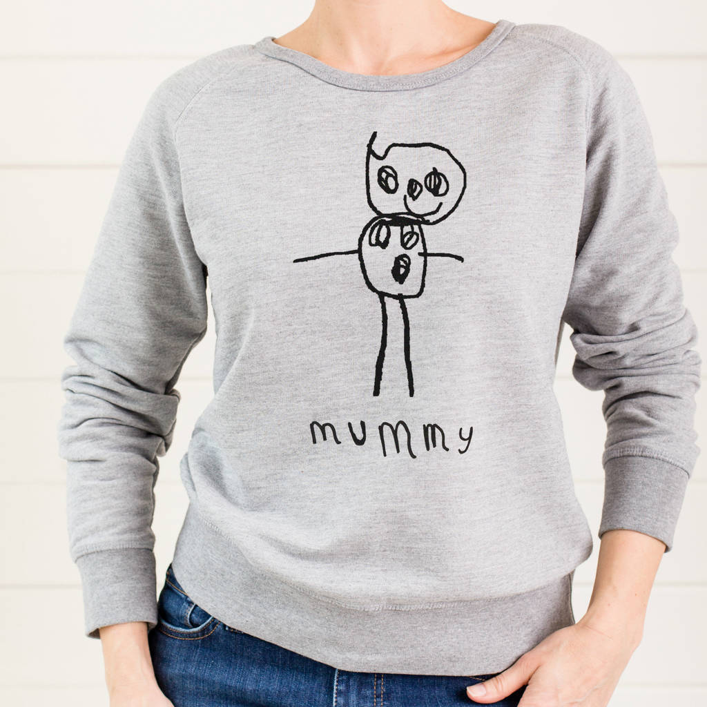 1024x1024 sweatshirt for mum with child's drawing or handwriting - Sweatshirt Drawing