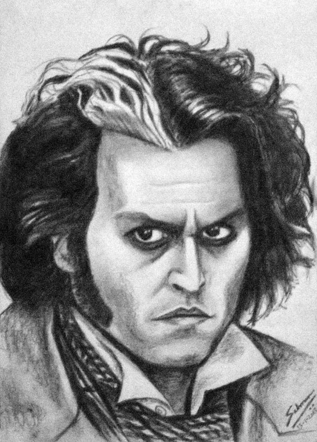 645x900 johnny depp as sweeney todd drawing - Sweeney Todd Drawing