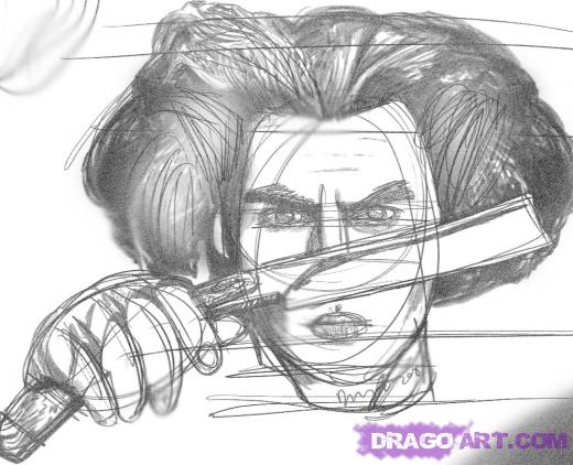 520x422 step how to draw sweeney todd johnny depp - Sweeney Todd Drawing