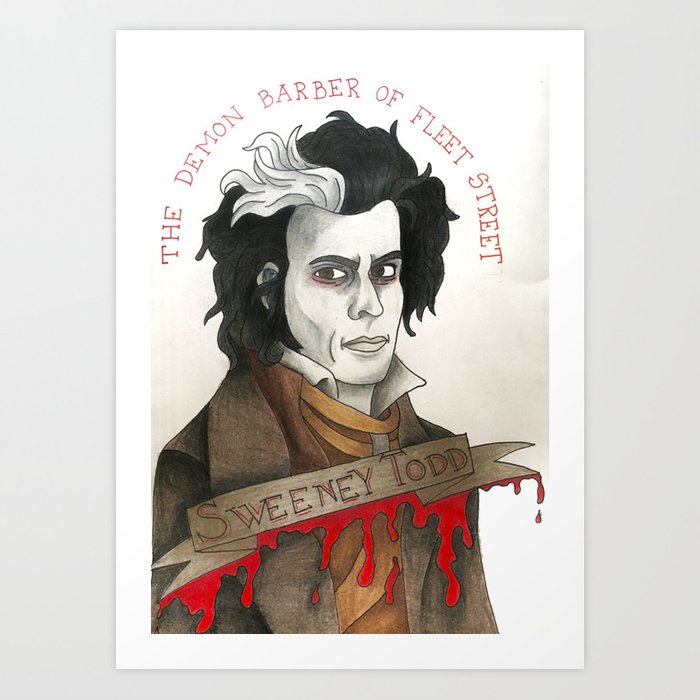 700x700 Sweeney Todd Art Print - Sweeney Todd Drawing