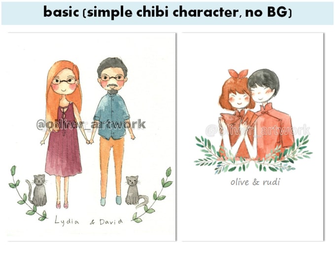 680x513 draw sweet couple watercolor illustration - Sweet Couple Drawing