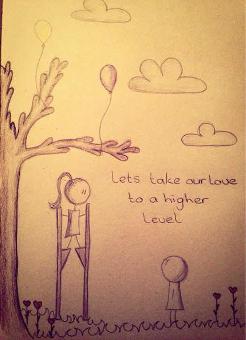 500x691 sweet couple love drawing uploaded - Sweet Couple Drawing