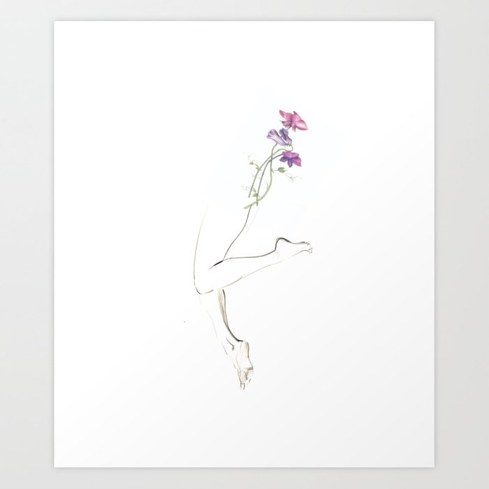 700x700 sweet pea, drawing of legs, flowers, curves, purple, art, wall art - Sweet Pea Drawing