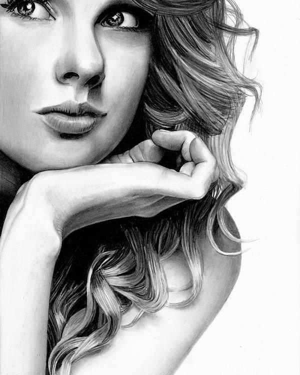 600x750 taylor swift pencil drawing poster - Swift Drawing