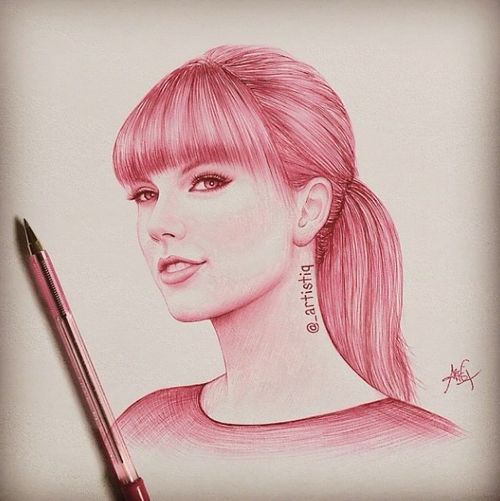 500x501 Drawing Of Taylor Swift Red Celebrities - Swift Drawing