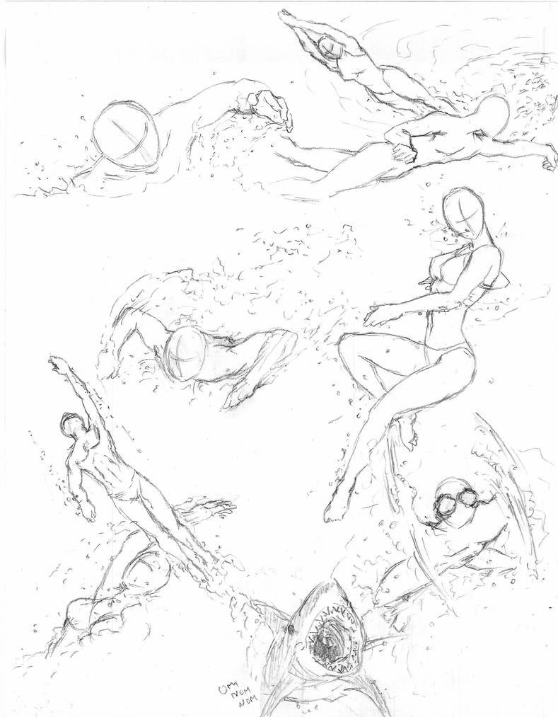 789x1013 swimming poses - Swimming Drawing