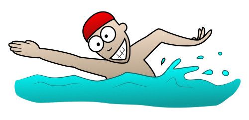 500x241 Swimming Drawing - Swimming Drawing Pictures
