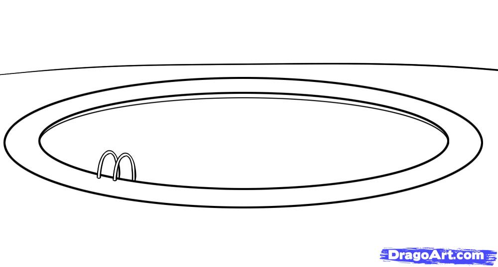 1000x538 How To Draw A Pool, Step - Swimming Pool Drawing