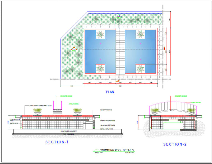 Swimming Pool Drawing Details Pdf at PaintingValley.com | Explore ...