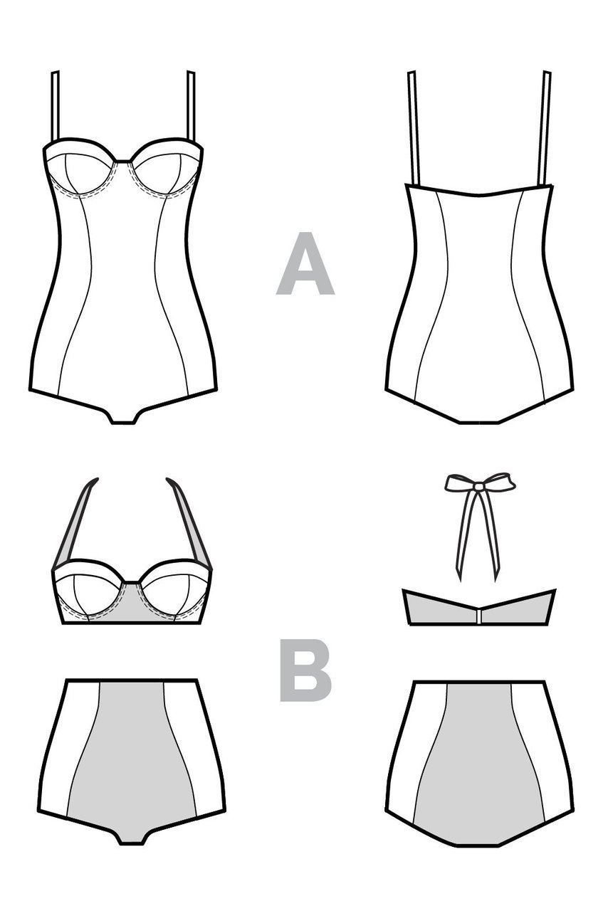 854x1280 pattern review closet case patterns sophie swimsuit bikini top - Swimsuit Drawing