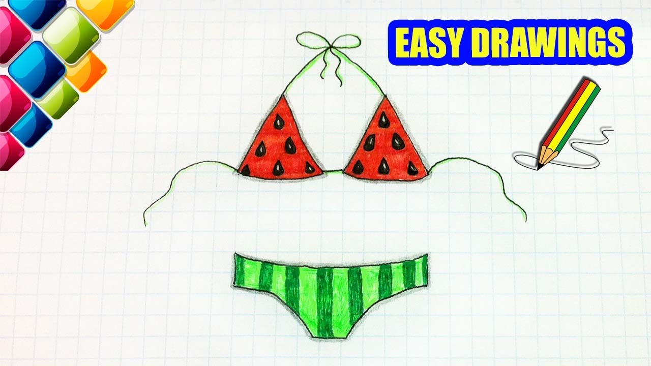 1280x720 easy drawings - Swimsuit Drawing