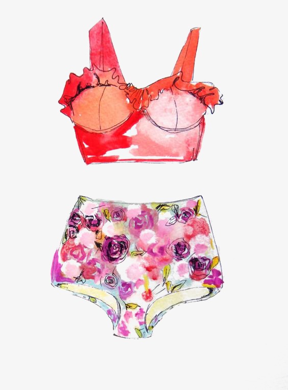 564x763 drawing swimsuit, swimwear, ms, flowers png image and clipart - Swimwear Drawing