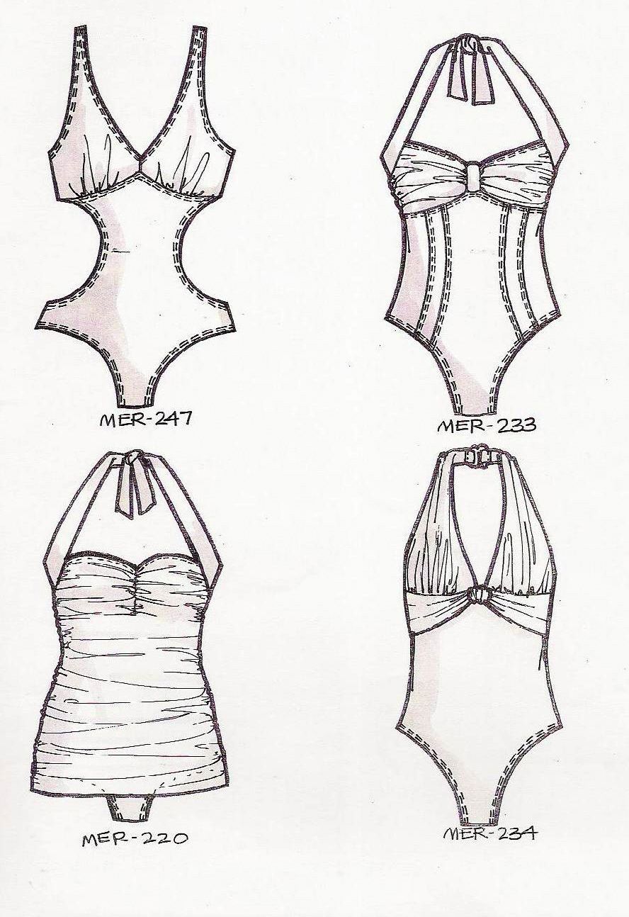 888x1294 Fashion Illustration - Swimwear Drawing