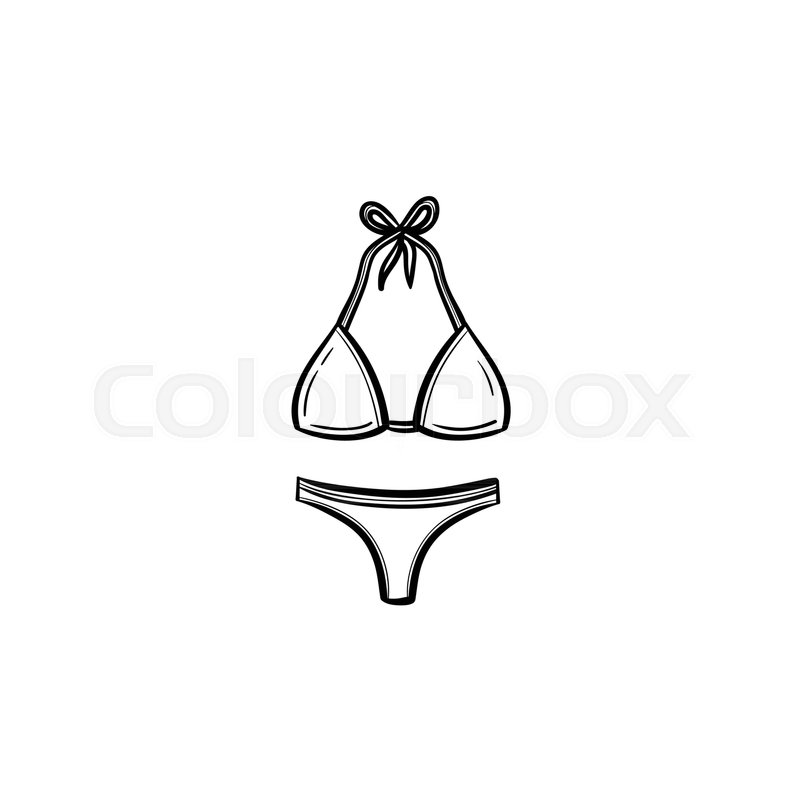 800x800 vector hand drawn swimsuit outline stock vector colourbox - Swimwear Drawing
