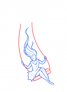 220x302 Moon And Swing Drawing Lesson, Step - Swing Drawing