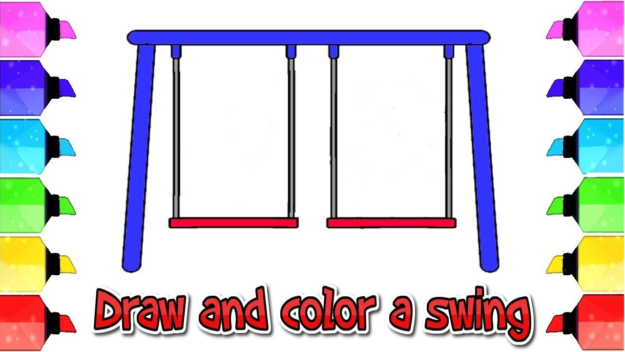 1280x720 Swings For Kids How To Draw And Color A Swing Drawing Pages - Swing Drawing