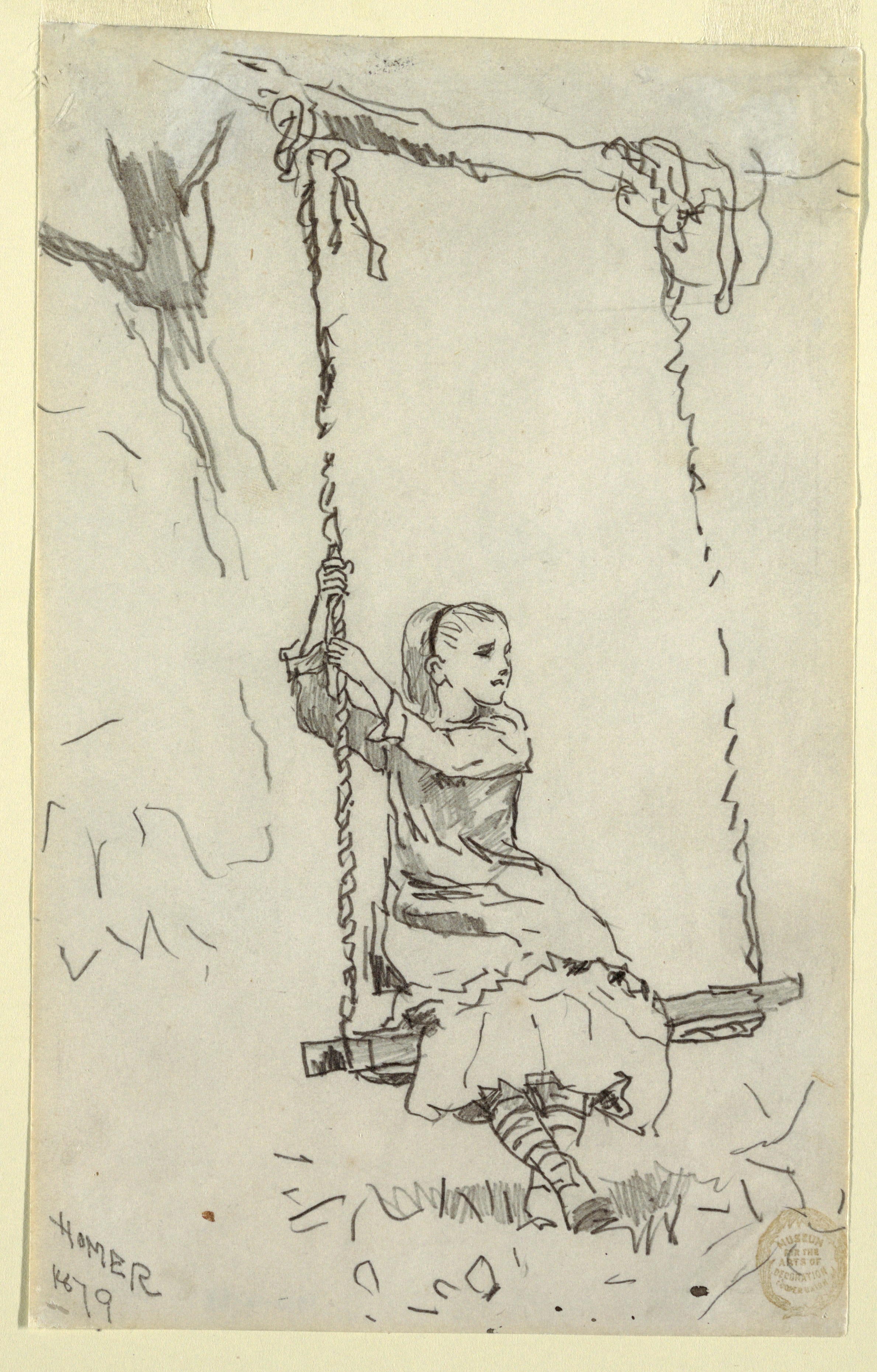 2378x3718 Filedrawing, Girl On A Swing - Swing Drawing