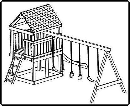415x341 swing set plans - Swing Set Drawing