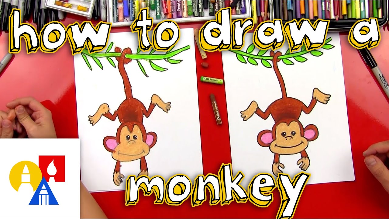 1280x720 how to draw a monkey - Swinging Monkey Drawing