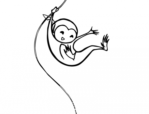 520x400 illustrations - Swinging Monkey Drawing
