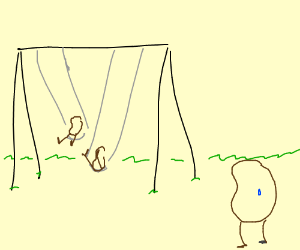300x250 Sad Bean Wonders Why There's Not Enough Swings Drawing - Swings Drawing