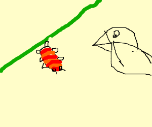 300x250 A Horrified Caterpillar Swings Like Spiderman Drawing - Swings Drawing