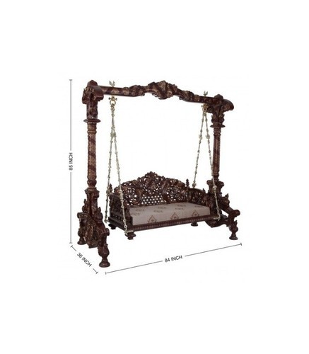 437x500 Hand Carved Traditional Drawing Room Swing - Swings Drawing