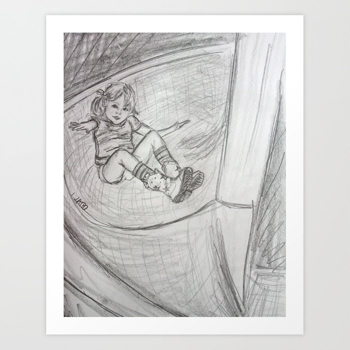 700x700 Spiral Slide Swirl Drawing Art Print - Swirl Drawing