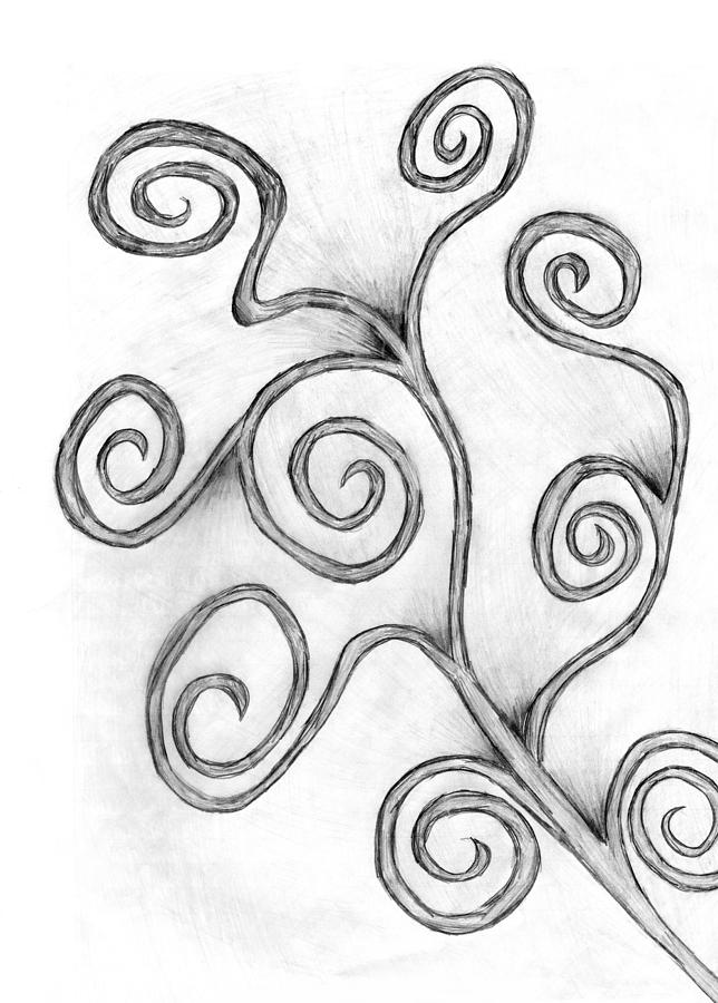 644x900 Swirl Fern Drawing - Swirl Drawing