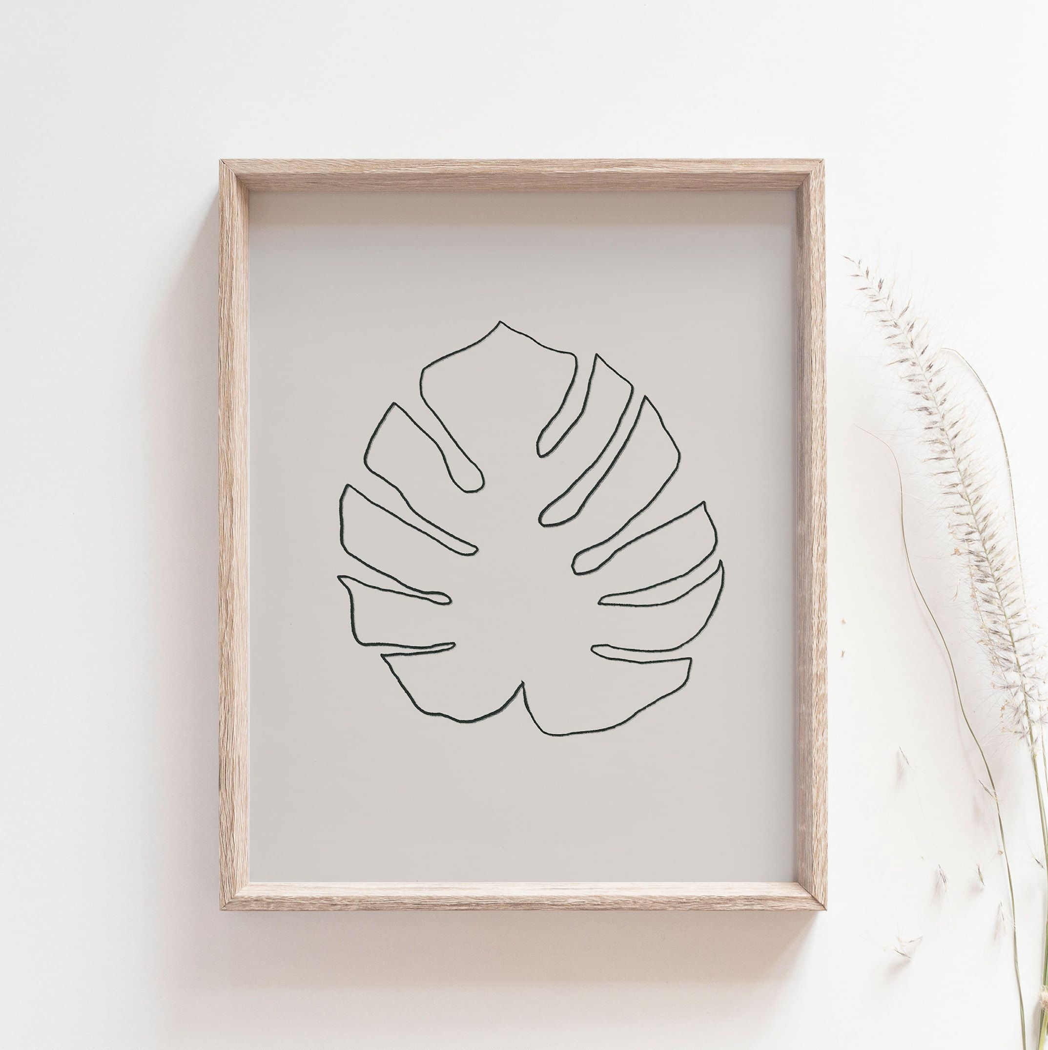 2147x2150 leaf print, minimal home decor, monstera leaf, swiss cheese plant - Swiss Cheese Drawing