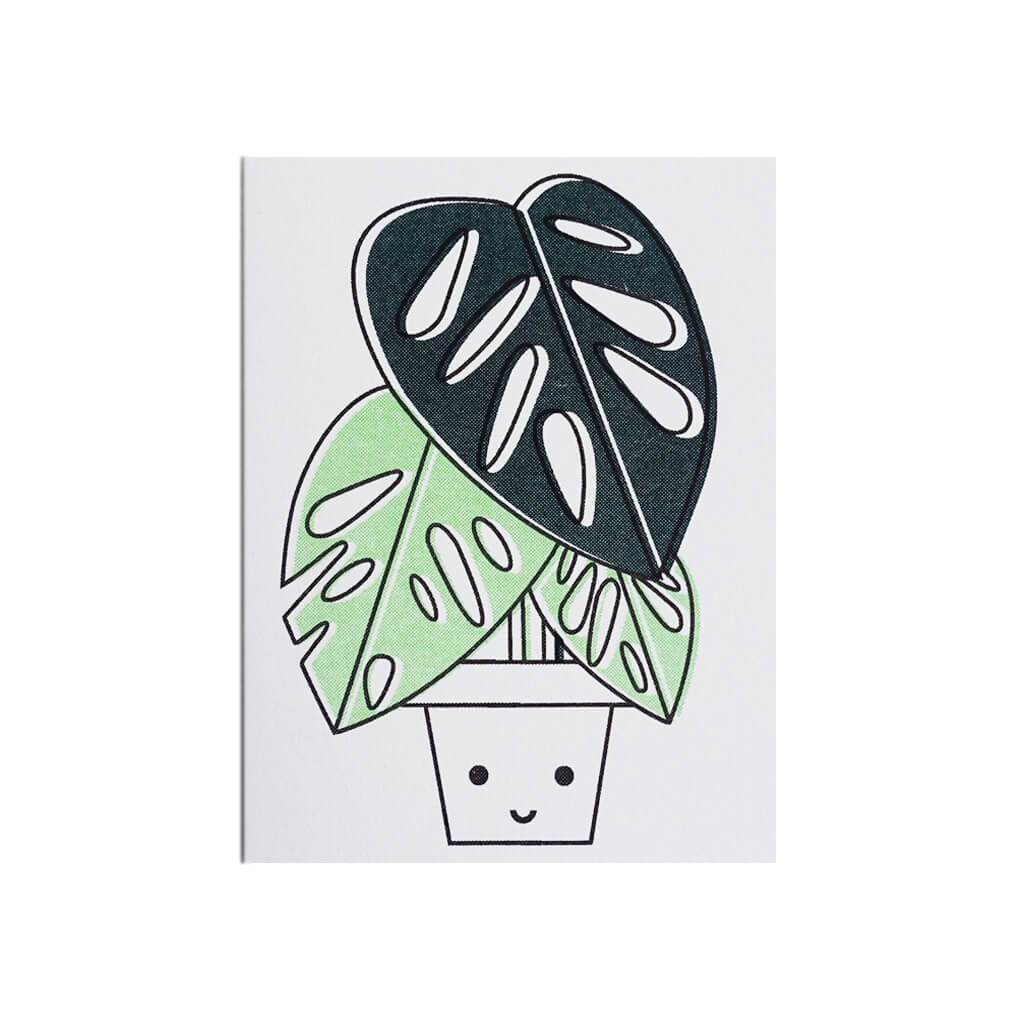 1019x1019 Swiss Cheese Plant Mini Greetings Card - Swiss Cheese Drawing