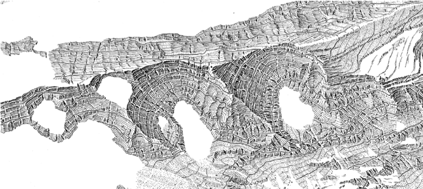 850x380 rock drawing for the swiss national map series - Swiss Drawing