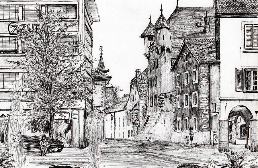 900x586 sierre, switzerland drawing - Swiss Drawing