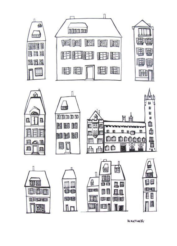 570x790 swiss architecture basel switzerland original drawing pen wall - Swiss Drawing