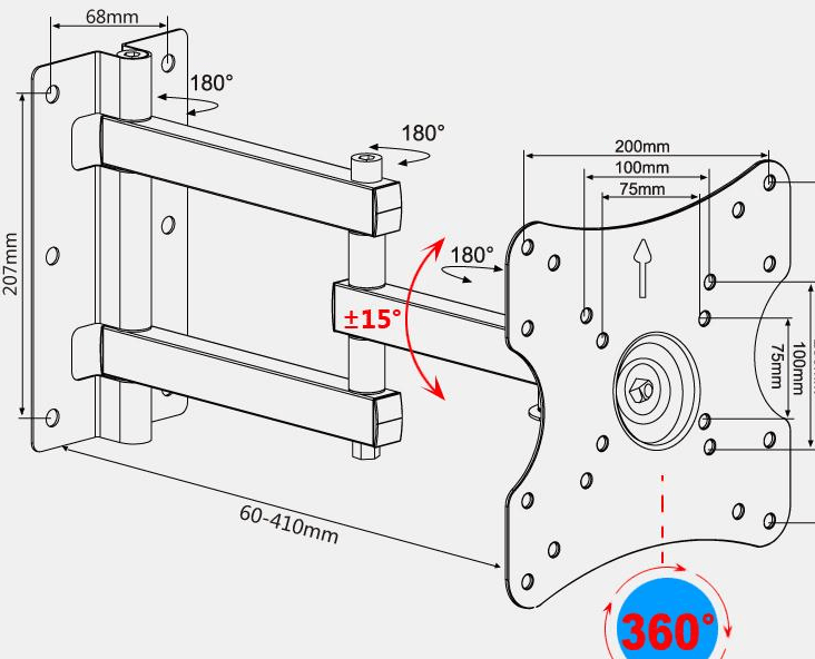 732x592 tv wall mount swivel size drawing - Swivel Drawing