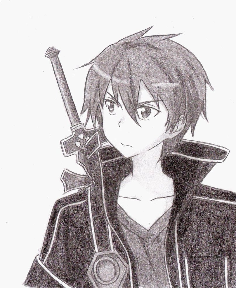 Sword Art Online Kirito Drawing at PaintingValley.com | Explore