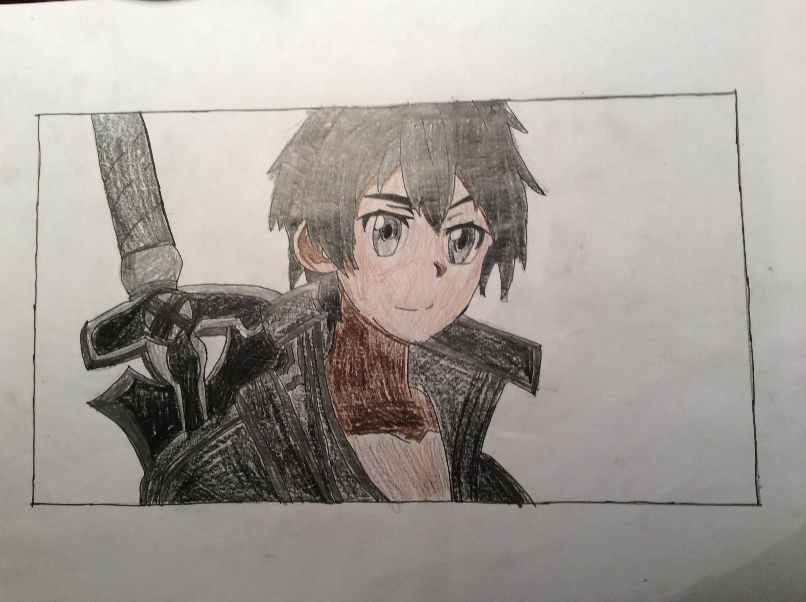 2592x1936 i'm years old finished this today kirito from sword art - Sword Art Online Kirito Drawing