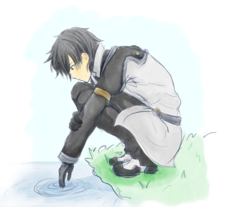 320x294 Kirito Drawings On Paigeeworld Pictures Of Kirito - Sword Art Online Kirito Drawing