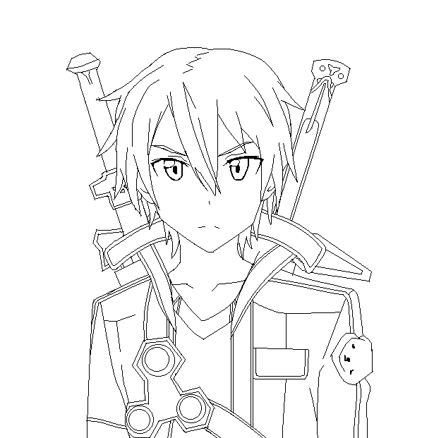 615x621 Crunchyroll - Sword Art Online Kirito Drawing